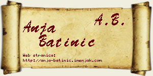 Anja Batinić vizit kartica